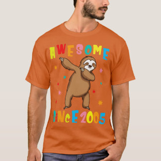 Camiseta Sloth Dabbing Impresionante desde 2005 Feliz cumpl