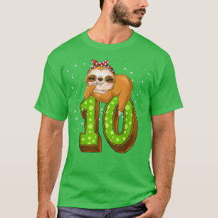 Camiseta Sloth de 10 años Chica de cumpleaños Fiesta Cute S