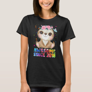 Camiseta Sloth de 6 años increíble desde 2016 sexto cumplea