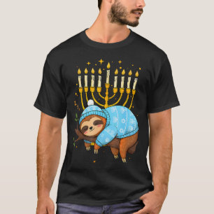 Camiseta Sloth divertido de Hanukkah judío Chanukah durmien