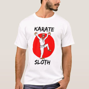Camiseta Sloth Doing Karate Bandera de Japón