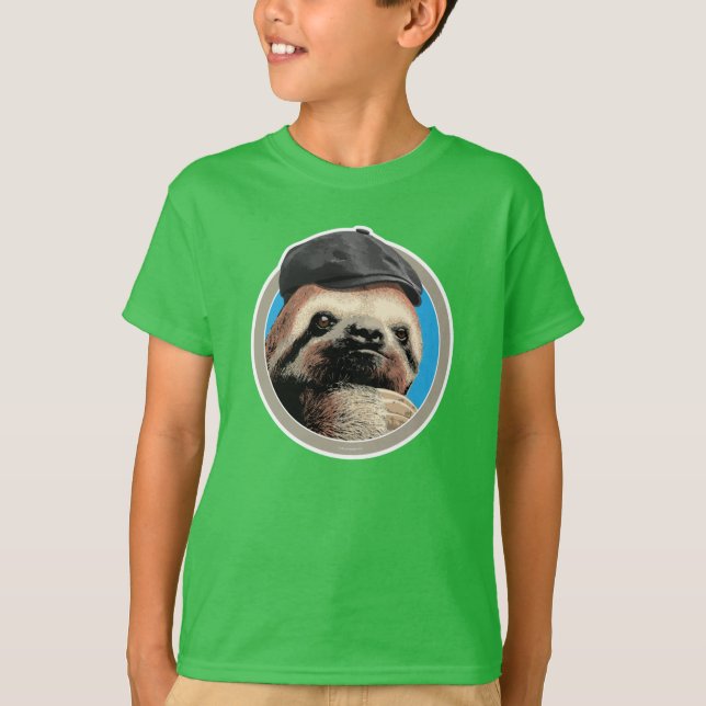 Camiseta Sloth (en Baker Boy gorra) (Anverso)