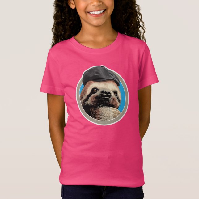 Camiseta Sloth (en Baker Boy gorra) (Anverso)