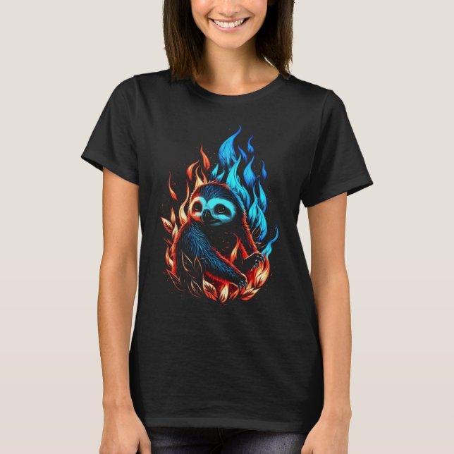 Camiseta Sloth Flames Vintage Sloth Animal (Anverso)