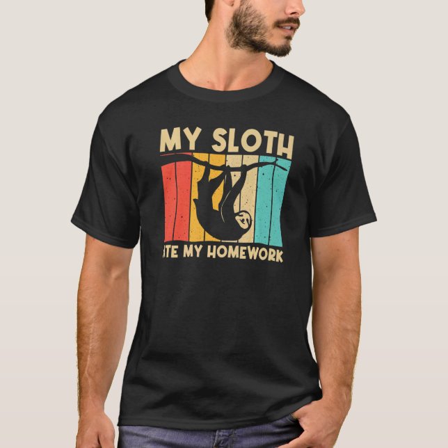 Camiseta Sloth For Kids Boys Lazy Sloth Animal (Anverso)