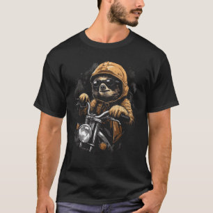 Camiseta Sloth Fun Animals Bicicleta Motocicleta Vintage Il