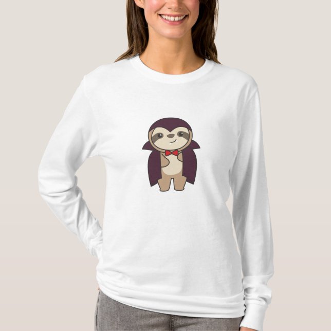 Camiseta Sloth Halloween Cute Devil Vampire Costume (Anverso)