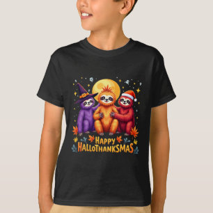 Camiseta Sloth Happy Hallothanksmas Halloween Acción de Gra