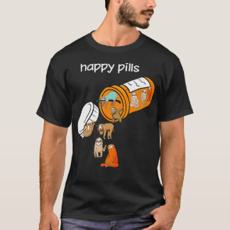 Camiseta Sloth Happy Pills Medictle Fraude Gracioso Amor