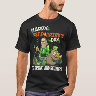 Camiseta Sloth Happy St Patrick's Day Come Beber y Be Iris