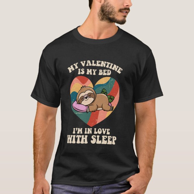 Camiseta Sloth Heart Retro Cute Valentines Day Animal Lover (Anverso)