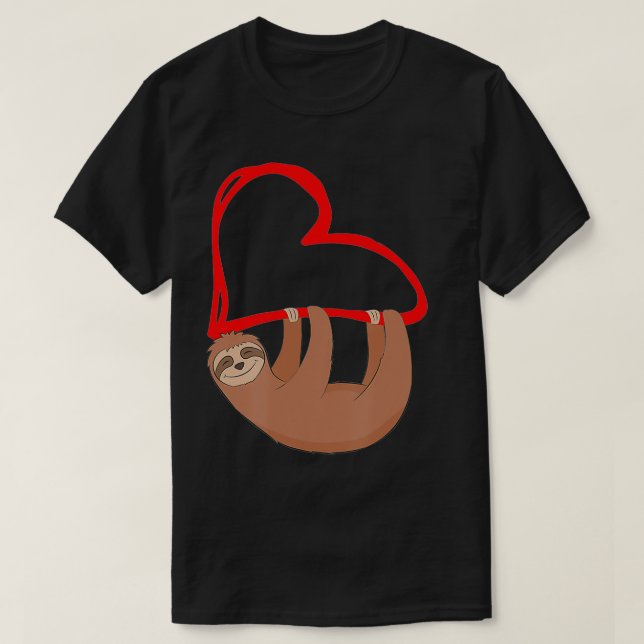 Camiseta Sloth Heart Valentines Chicas mujeres Sloths (Diseño del anverso)
