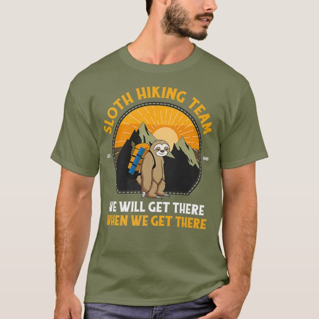 Camiseta Sloth Hiking Shirt Sloth Hiking Team Premium (Anverso)