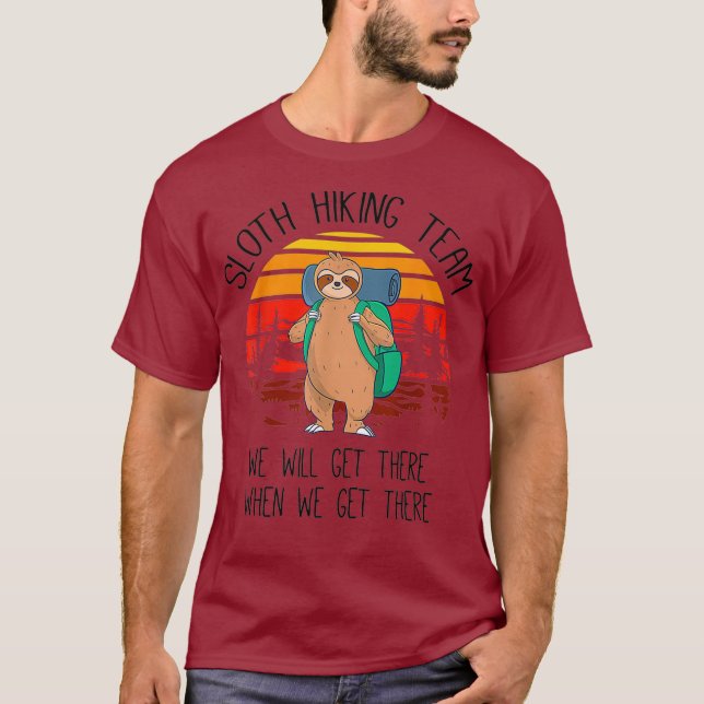 Camiseta Sloth Hiking Team Women Girl Gift (Anverso)