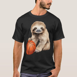 Camiseta Sloth Holding Baloncesto Funny Sl