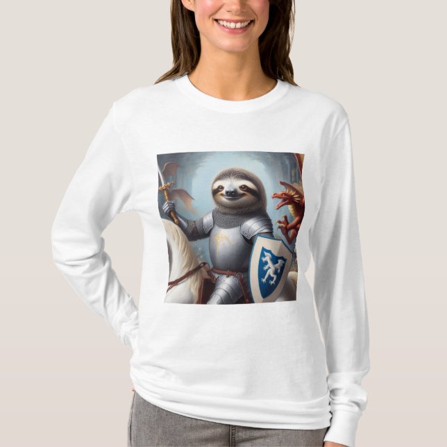 Camiseta Sloth Knight contra los dragones (Anverso)