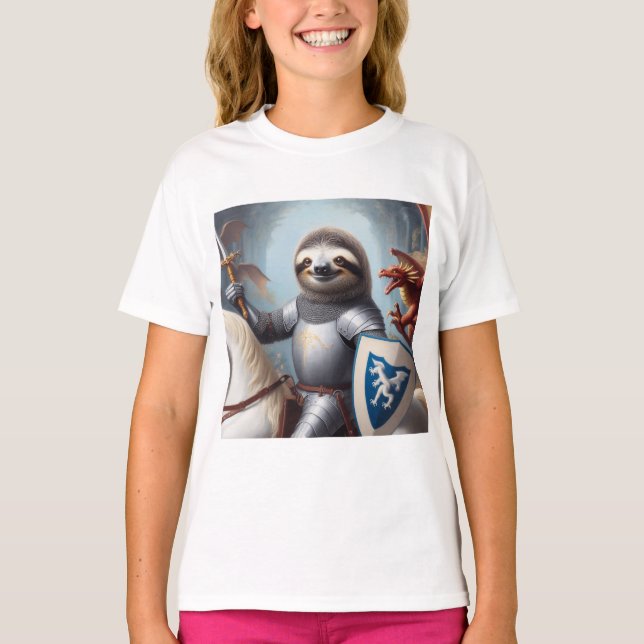 Camiseta Sloth Knight contra los dragones (Anverso)
