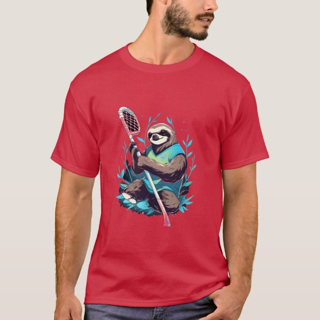 Camiseta Sloth Lacrosse Player La Stick Sports boy family (Anverso)