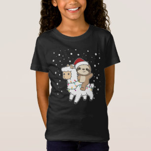 Camiseta Sloth Lama Christmas Snow Winter Animals
