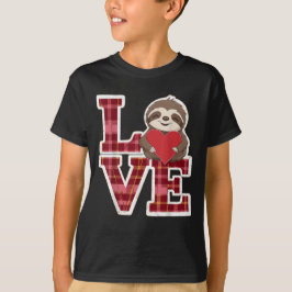 Camiseta Sloth Love Holding Heart Día de San Valentín