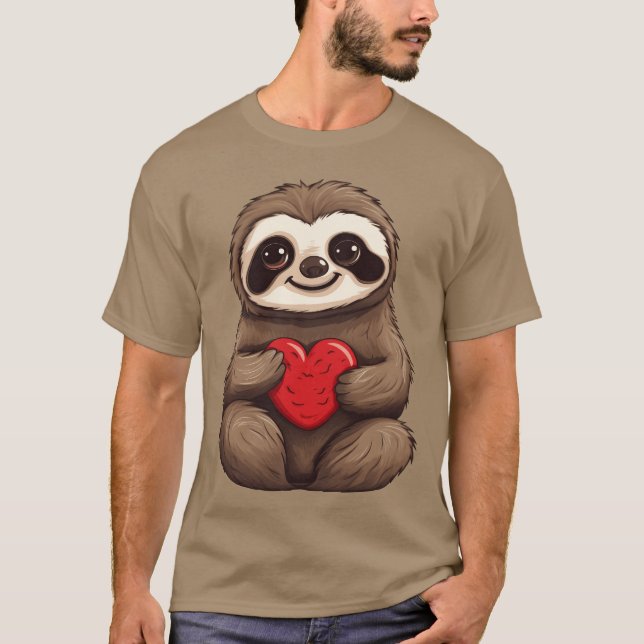 Camiseta Sloth Love In Love Friendship and Valentines (Anverso)