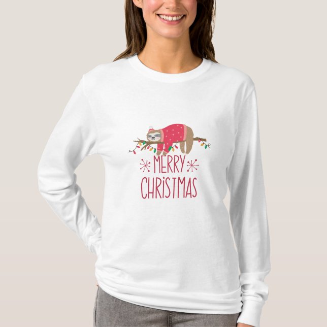 Camiseta Sloth Merry Christmas (Anverso)