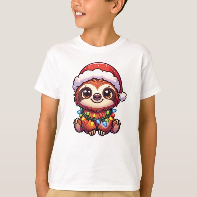 Camiseta Sloth Merry Christmas Winter Animals (Anverso)