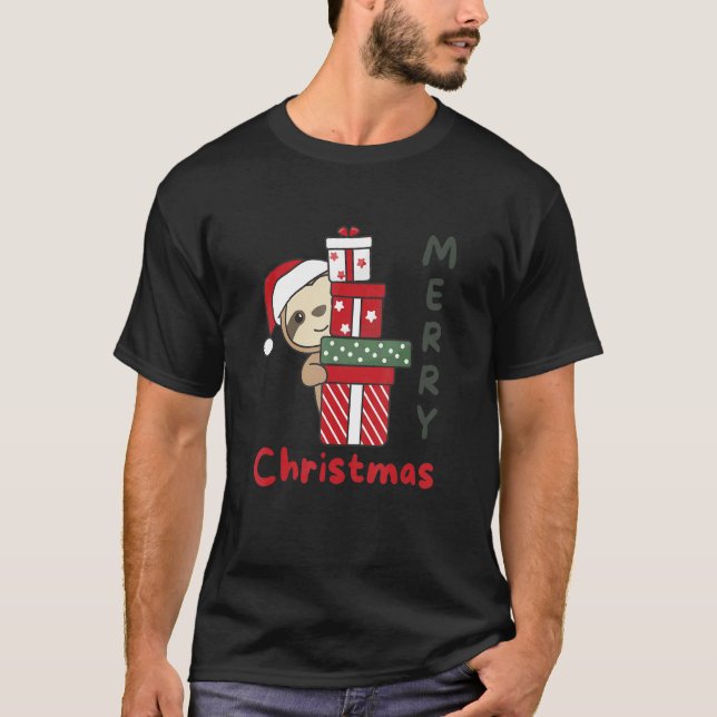 Camiseta Sloth Merry Christmas Winter Sloths Christmas (Anverso)
