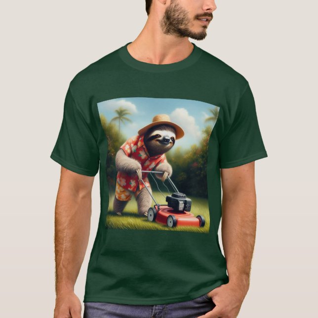 Camiseta Sloth Mowing Lawn (Anverso)