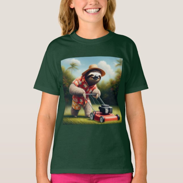Camiseta Sloth Mowing Lawn (Anverso)