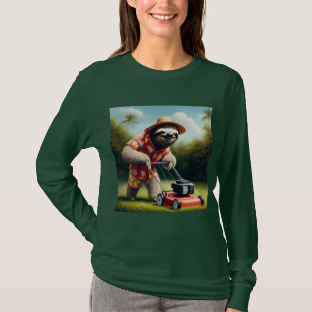 Camiseta Sloth Mowing Lawn (Anverso)