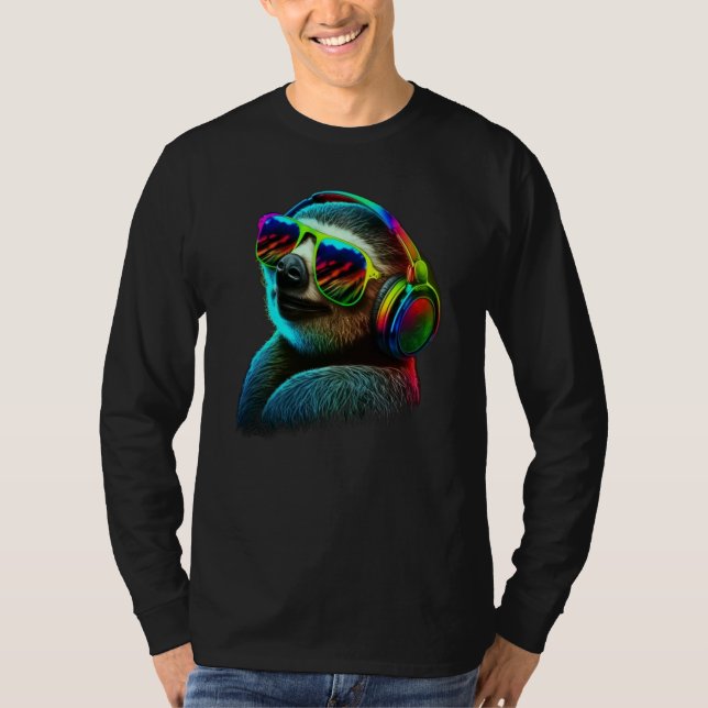 Camiseta Sloth Music DJ (Anverso)