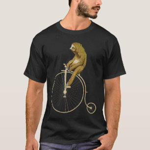 Camiseta Sloth On A Penny Farthing Bicycle Funny Shir