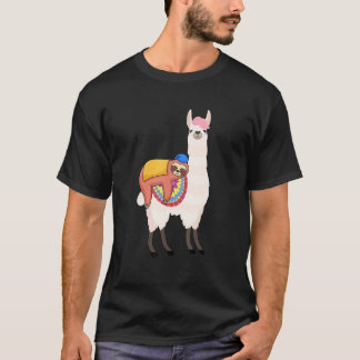 Camiseta Sloth On Llama   Sloth Rides Llama Sloths