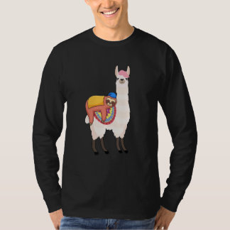 Camiseta Sloth On Llama   Sloth Rides Llama Sloths