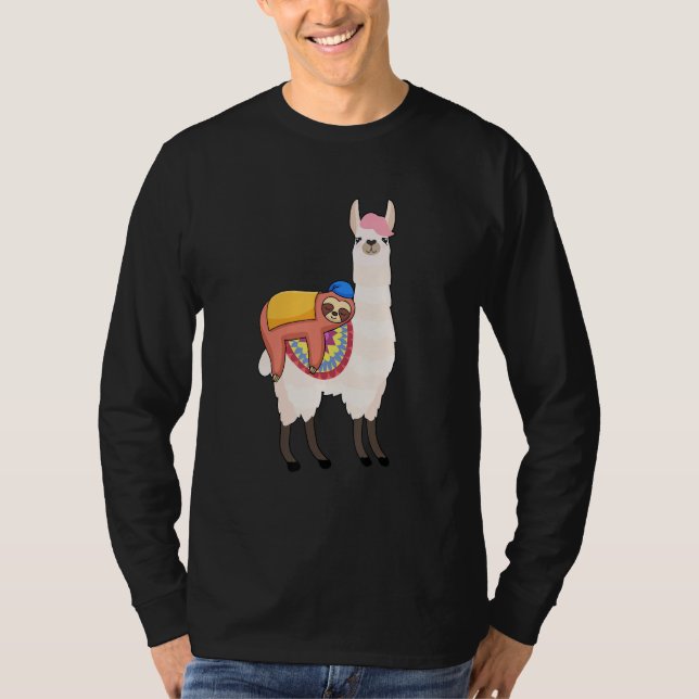 Camiseta Sloth On Llama   Sloth Rides Llama Sloths   (Anverso)