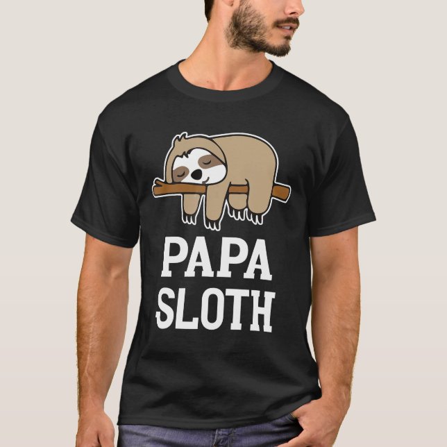 Camiseta Sloth On Tree Papa Sloth Papá Papá Padre D (Anverso)
