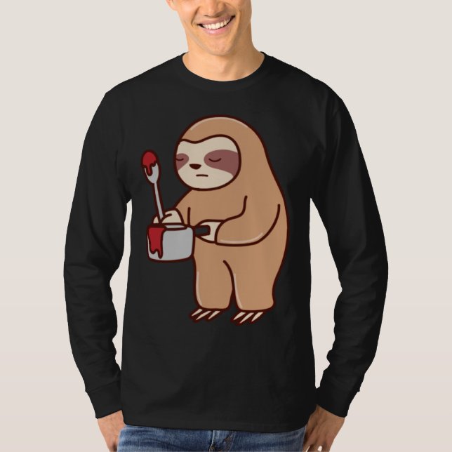 Camiseta Sloth Painting Falling Asleep Ironic Lazy Tired Ro (Anverso)