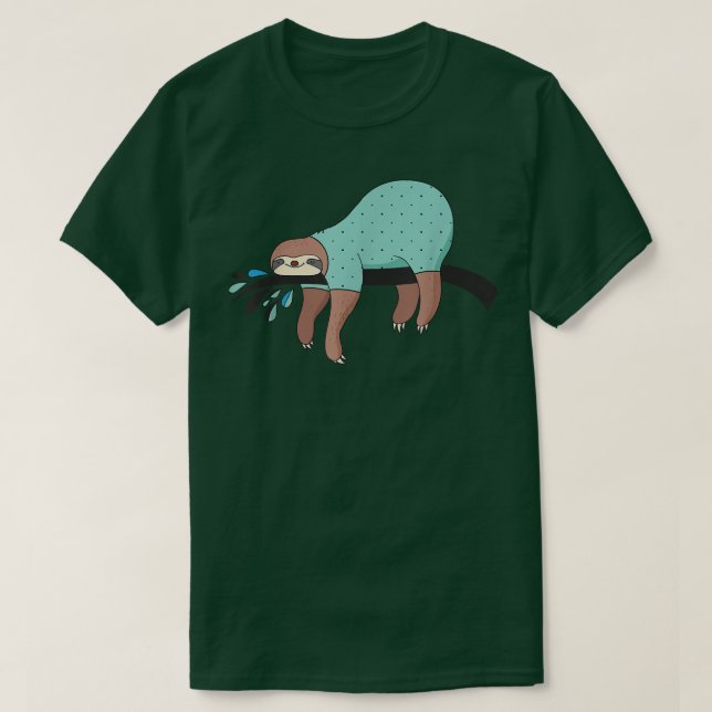 Camiseta Sloth Pajama Fiesta Cute Sleeping Sloth Lover Z000 (Diseño del anverso)