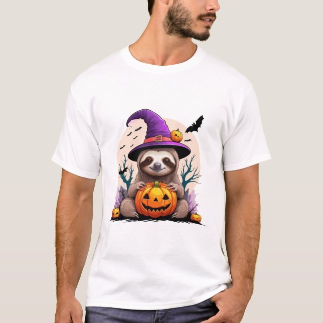 Camiseta Sloth Pink Hat Halloween (Anverso)