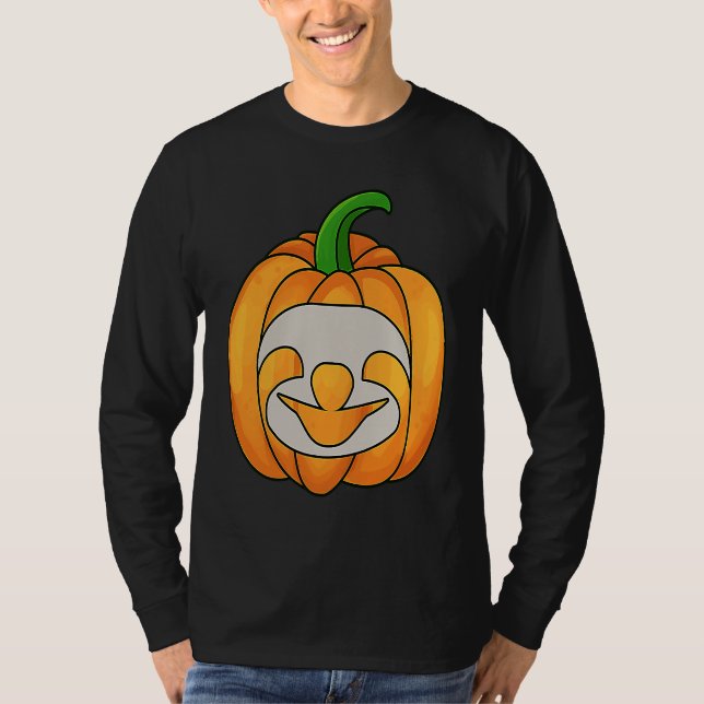 Camiseta Sloth Pumpkin Halloween Sloth Themed Halloween (Anverso)