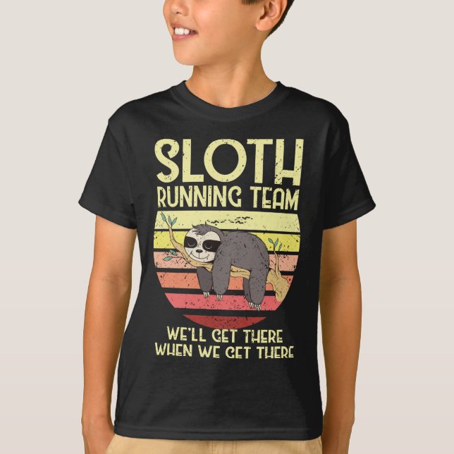 Camiseta Sloth Running Team Runner Sloth Cansada Lazy Runne (Anverso)