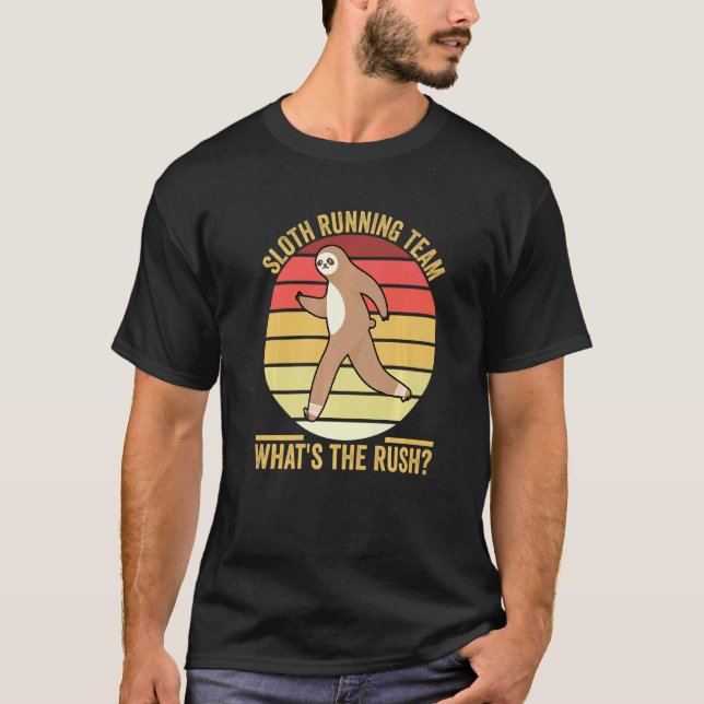 Camiseta Sloth Running Team  What's The Rush Marathon (Anverso)