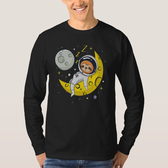 Camiseta Sloth Sleeping on The Moon  Cute Astronaut Sloth (Anverso)