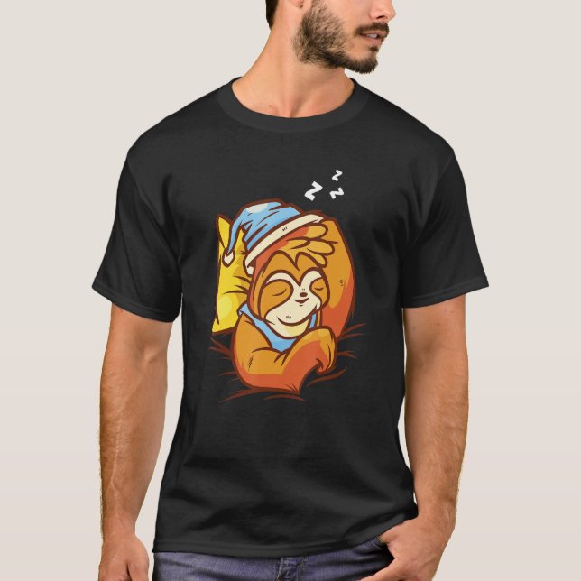 Camiseta Sloth Sloths Nap Sleeping Sleep Pajama Pajamas Nig (Anverso)