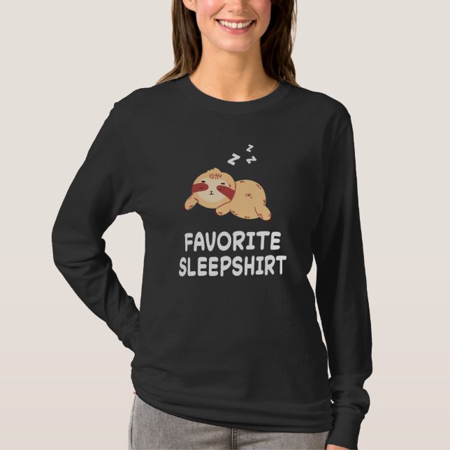 Camiseta Sloth Sloths Nap Sleeping Sleep Pajama Pajamas Nig (Anverso)