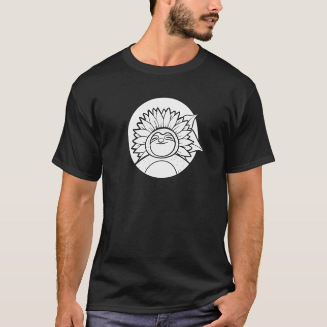 Camiseta Sloth Sunflower Wildlife Animal  Sloth (Anverso)