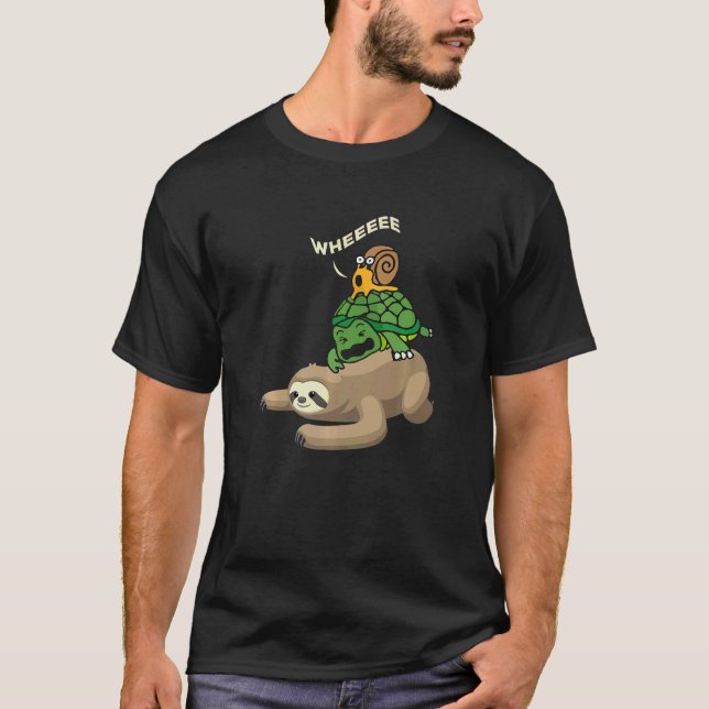 Camiseta Sloth Turtle Snail Wheee I Sweet Sloth Chilling Ch (Anverso)