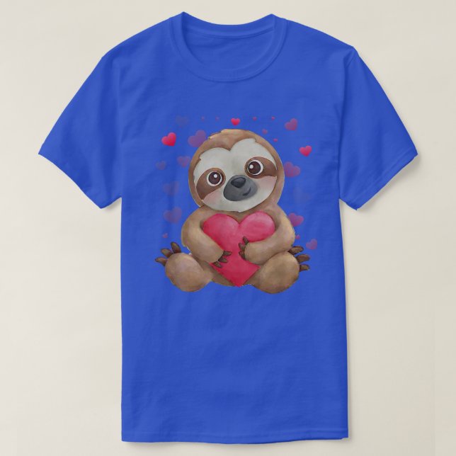 Camiseta Sloth Valentine's Day  for Kids Girls Women Heart  (Diseño del anverso)