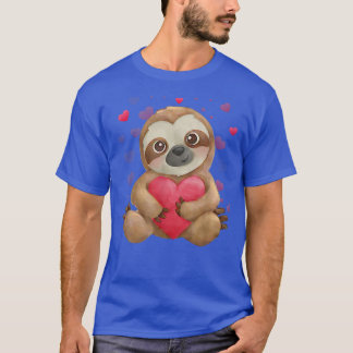Camiseta Sloth Valentine's Day  for Kids Girls Women Heart 